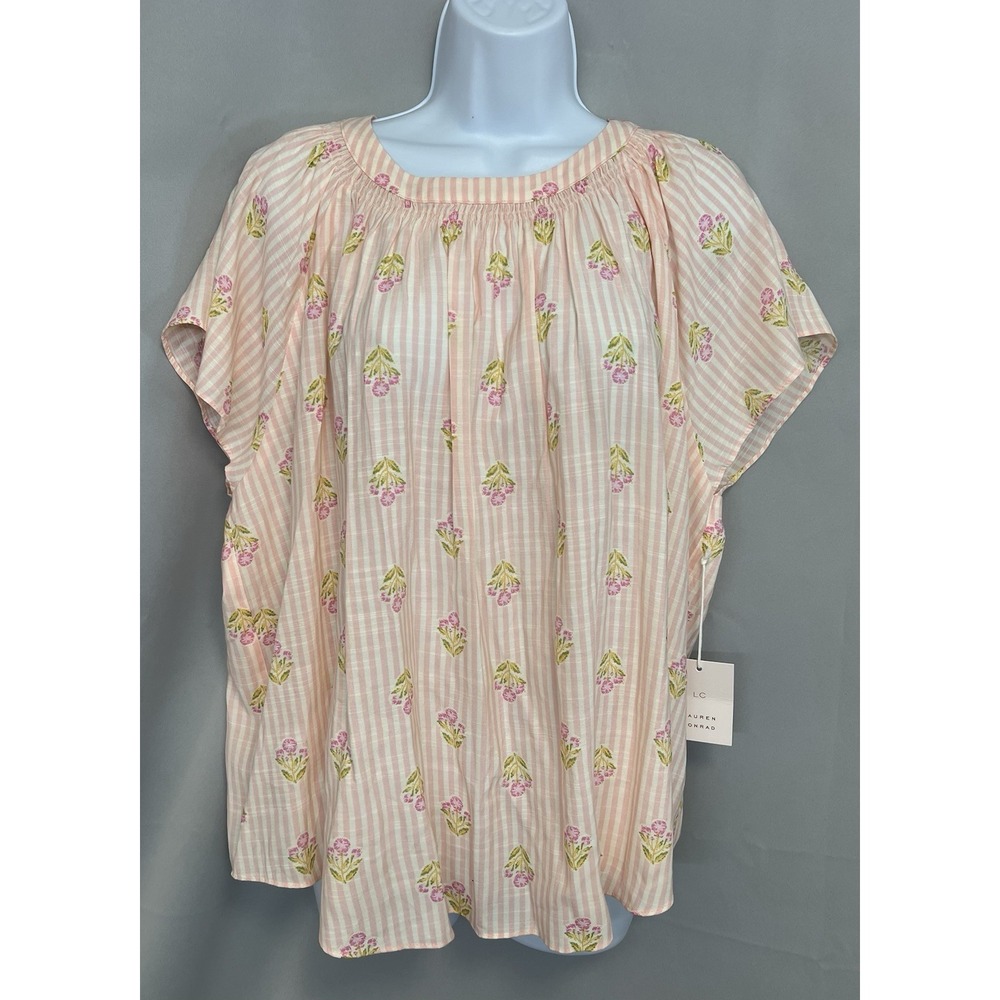Lauren‎ Conrad Women's LC Lauren Conrad Shirred Neck Shell Top 1X New